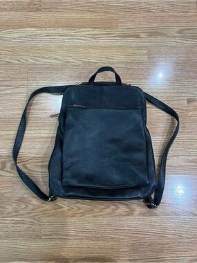Isabella Rhea Women’s Black Leather Convertible Backpack and Crossbody
